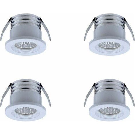 Alovez – Lot de 4 mini spots LED encastrables 3W – Lumière chaude 3000K – Aluminium et verre – Angle 20-30° – IP22 pour intérieur (1/3)