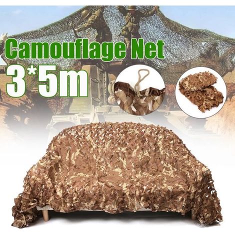 Filet de Camouflage 3x5m - Motif Desert Militaire pour Chasse et Camping (1/4)