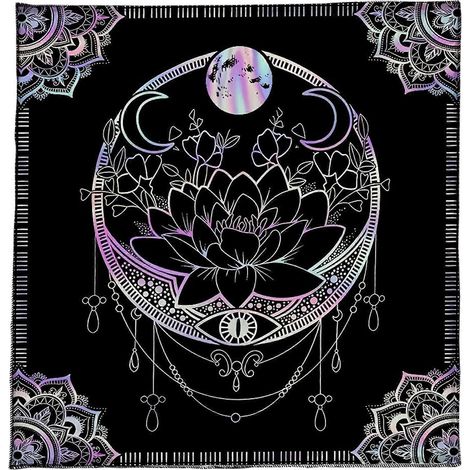 Nappe à motif mystérieux, nappe de tarot professionnelle pour des tirages précis, décoration de table 60x60cm (1/5)