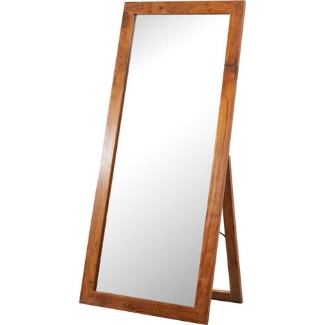 Miroir à pied 75x175cm - Bois d'acacia laqué (Miel) - OXFORD 0319 (1/3)
