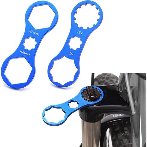 Llave tubo horquilla 2 llaves tubo aluminio horquilla suspensión Adecuada especificaciones XCM XCR XCT RST EPIXON 4 (27 mm / 28 mm / 8T / 12T) (1/5)