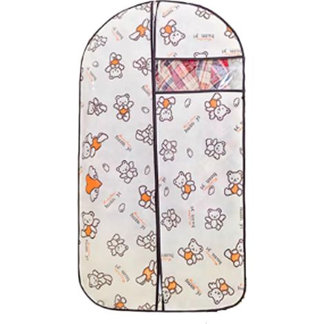 Gemusterter Kleidersack, leicht und einfach aufzuhängen, mit transparentem Fenster (24x47 Zoll / 60x120 cm). (1/3)