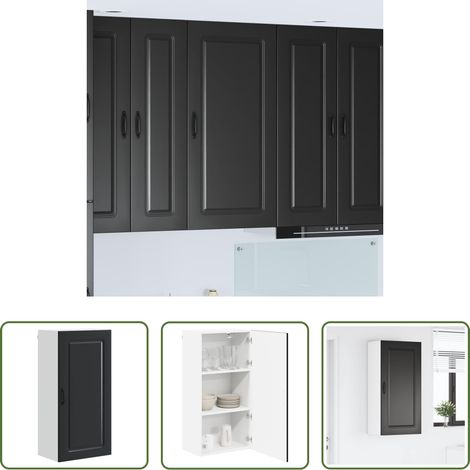 vidaXL Küchenmöbel Holz - Küchenschrank Kalmar Schwarz 50 x 31 x 100 cm Holzwerkstoff (1/5)