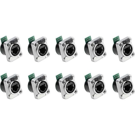 Lot de 10 prises châssis Ethernet RJ45 NE8FDP, connecteur traversant Ethernet étanche IP65 B (1/5)
