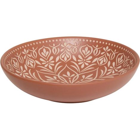 Lot de 6 Assiettes Creuses en Céramique "Inès" 20cm Terracotta