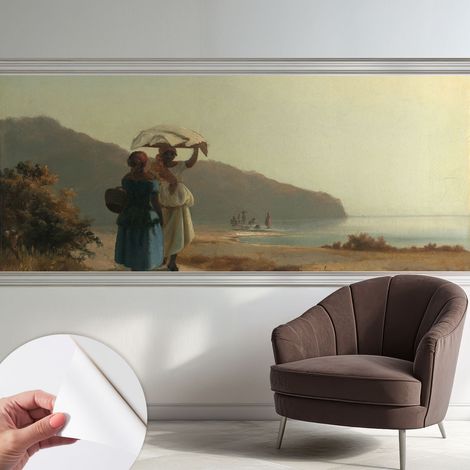 Papier peint adhésif décoratif avec colle pour salon chambre et bureau Installation rapide Promenade en bord de mer 250x104 cm (1/5)