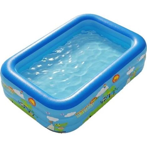 CCYKXAPiscine Gonflable Rectangulaire, Petite Piscine Gonflable Enfant, 120 cm Piscine Rectangulaire Enfant, Pataugeoire Gonflable Portable