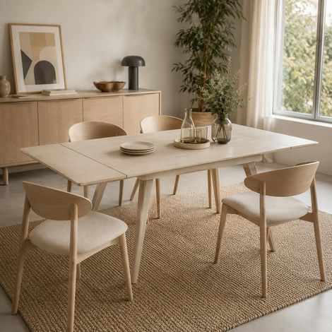 Table céramique extensible décor travertin 120-180 cm LORA