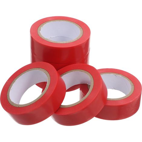 STAHAD 6 rouleaux Cinta Aislante Eléctrica Roja Adhesiva (1/5)