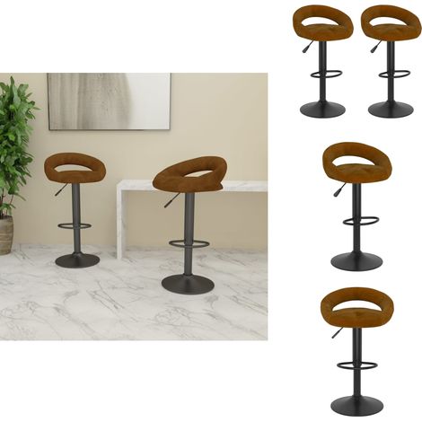 Tabourets de bar lot de 2 marron velours - Tabouret De Bar - Tabourets De Bar - Chaise De Comptoir - Chaises De Comptoir (1/5)