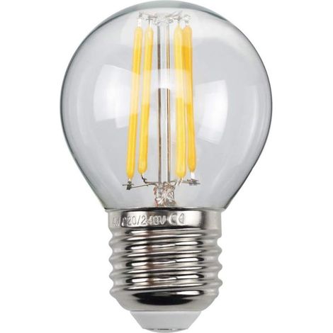 Ampoule globe E27 4W LED vintage blanc chaud 2700K 400 lumens, remplacement de l'ampoule Edison 40W, s'applique à une petite suspension [Classe énergétique A +++] (1/4)