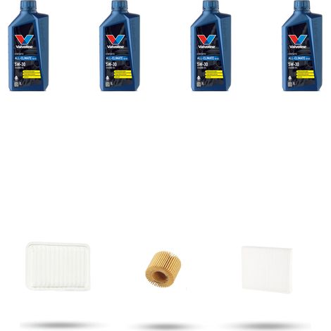Kit tagliando 3 FILTRI e 4L OLIO compatibile con Toyota Auris II (E180) 1.3 VVT 73kw Dal 2012 (1/5)