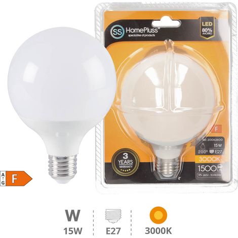 LED E27 GLOBE - 14W BLANC CHAUD - DIAMETRE 95