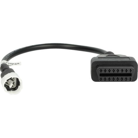 vhbw Adaptador OBD2 - 3 pines a OBD2 16pin compatible con Yamaha Delight 125, MT-125, NMAX 125, XMAX 125, XMAX 300, XMAX 400, YS-125 moto - 40 cm