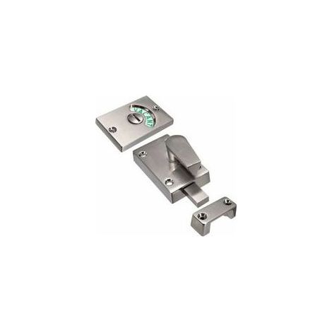 BRAVIX 1PC Verrou de porte avec indicateur d'occupation, pêne dormant vide/engagé pour salle de bain WC toilettes publiques (nickel satiné) (1/5)