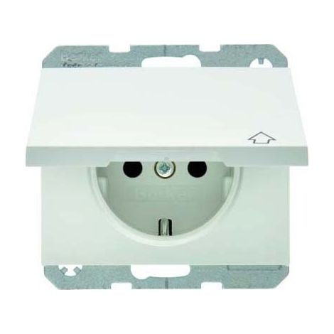 BERKER 47517209 STECKDOSE SCHUKO MIT KLAPPDECKEL BERKER K.1 POLARWEIß, GLÄNZEND