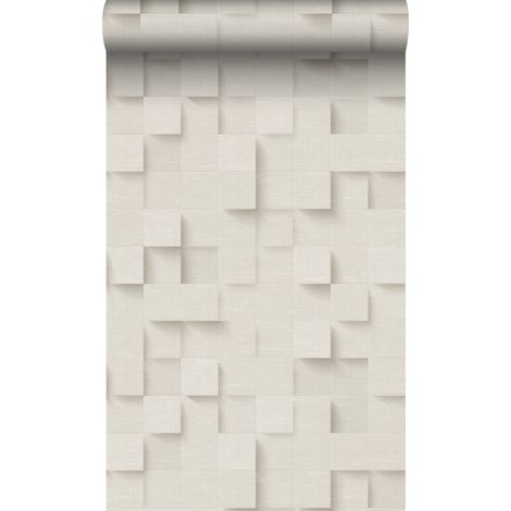 papier peint cubes 3D beige clair - Origin Wallcoverings (1/5)