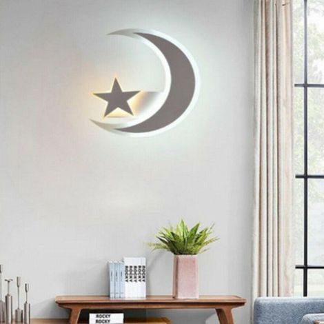 TRADE SHOP - Lampada Da Parete Led Luna E Stella Applique 11 Watt Luce Lume Cameretta E47-cf - (1/2)