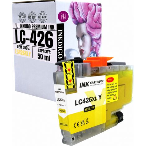 Inkdigo LC426XLY Tinte kompatibel mit Brother MFC-J4335DW MFC-J4535DW TÜV-zertifiziert (1/5)
