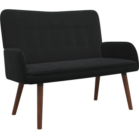 2-Seater Sofa Black 115 x 61 x 87 cm Velvet vidaXL (1/5)