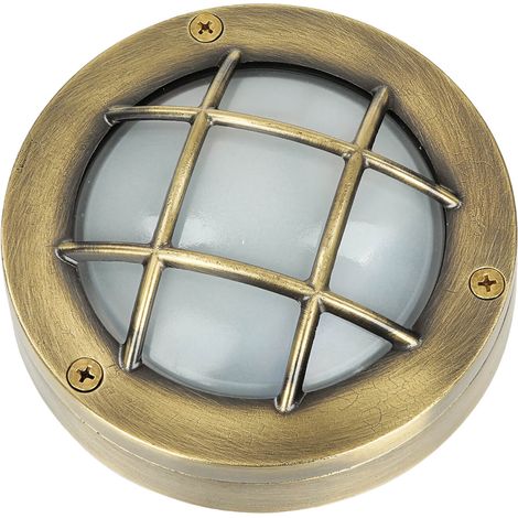 Außenleuchte Maritim IP64 G9 Ø 14 cm Messing Glas kleine Wandlampe Haus Garten Terrasse