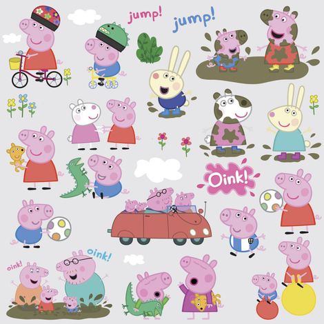 Stickers repositionnables Peppa Pig 25,4CM X 45,7CM (1/3)
