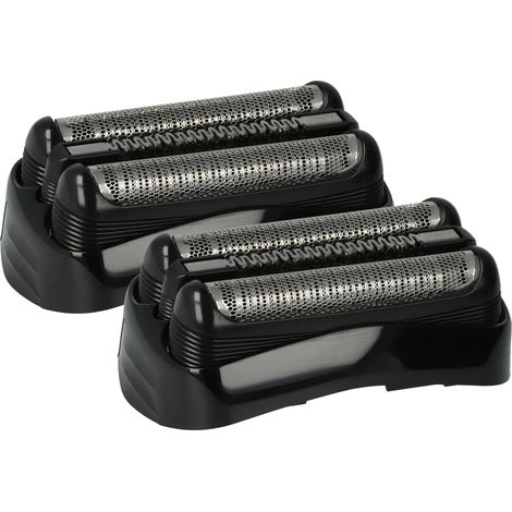 vhbw 2x Ersatz-Scherköpfe kompatibel mit Braun Series 3, cruZer clean Elektrorasierer, Schwarz