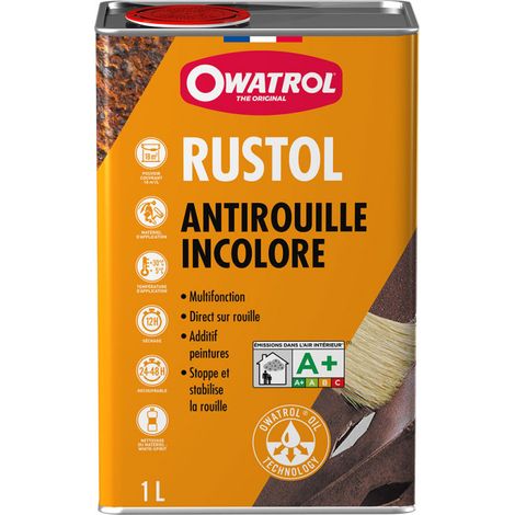 Owatrol – Antirouille incolore 1L – Pénètre jusqu'au métal sain – Film protecteur résistant à +175°C – Compatible avec tous supports