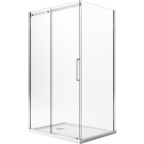 Box doccia rettangolare con easyclean h 200 vetro trasparente 8 mm mod. Prime Duo 1 Anta 70x120 cm versione sinistra (1/5)
