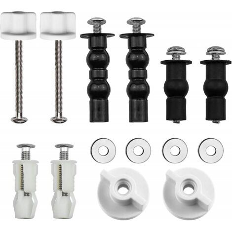 Fixations de charnière de siège de toilette, 5 paires de charnière à vis extensible en caoutchouc pour couvercle de toilette