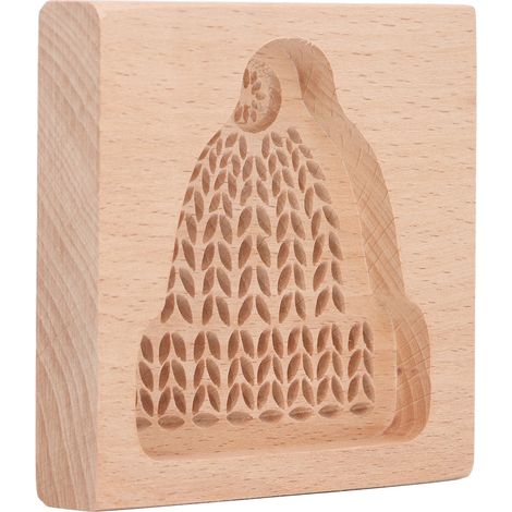 Emporte-pièce en bois sculpté, moule à biscuits en forme de chapeau de Noël, pour pain d'épice ou pain d'épice. (1/5)