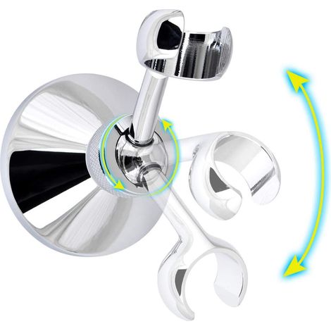 Support De Douche,Curseur barre de douche, Support Douchette Mural Support Mural Pour Douchette orientable 360°pour douchette ou pommeau de douche