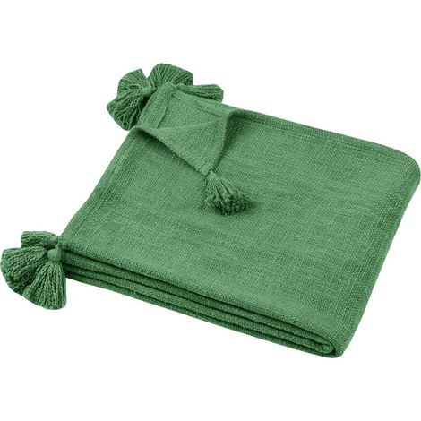 Beliani Sanchez Plaid en Coton Sauge 125 x 150 cm (1/2)