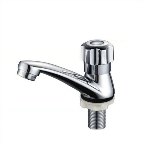 Robinet de lavabo en alliage, modèle ouvert, monotrou à quatre points, vertical, eau froide