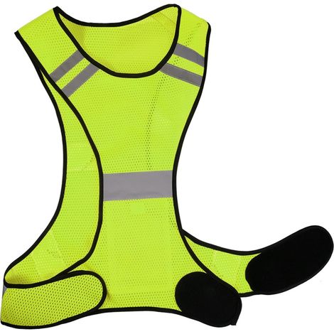 Gilet Réfléchissant Haute Visibilité - Femme et Homme - Respirant - Leger - Veste Fluo de Securite pour Running, Vélo (1/5)