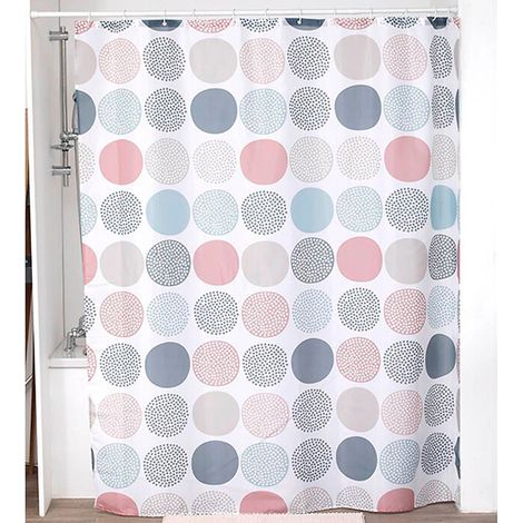 Cortina de ducha poliéster estampado 180x200cm 12 anillas pp blanco - gaia - Tendance (1/4)