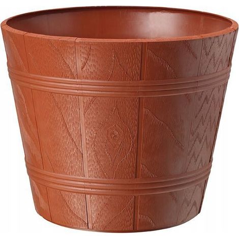 Vaso da fiori effetto legno 7 terracotta FORM-PLASTIC