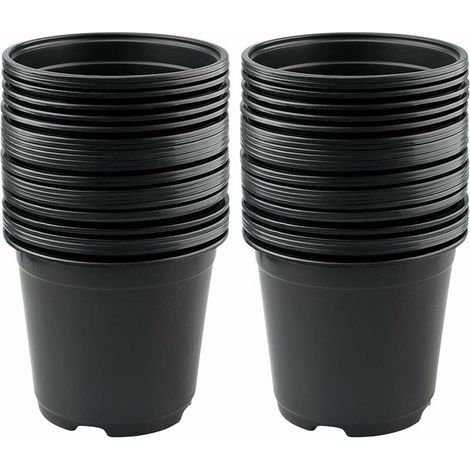 Lot de 50 Pots de Fleurs en Plastique Noir de 15 cm pour Plantes succulentes, légumes et boutures zhuoxuan (1/5)