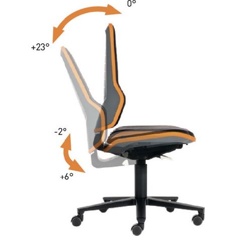 interstuhl Arbeitsdrehstuhl Neon Rollen - 9573-9999-3278 (1/5)