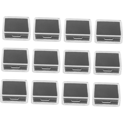 12 pièces Boîte de Présentation Pierres Précieuses Acrylique Transparente avec Éponge Noire Rangement Bijoux Réutilisable pour et Amateurs (1/5)
