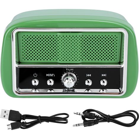Enceinte Portable Bluetooth - Haut-Parleur Mini Sans Fil avec Micro Intégré - Basses Renforcées - Autonomie 400 mAh - Style Rétro - 1 Pièce (1/5)