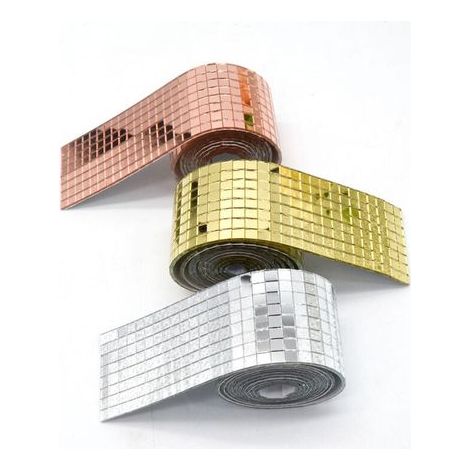 ANDIAMOs Spezialwerkzeuge: Mini-Quadrat-Selbstklebeglas. Dekorative Mosaikfliesen, abnehmbare Spiegelaufkleber für Partys. Wasserfeste DIY-Glasaufkleber.