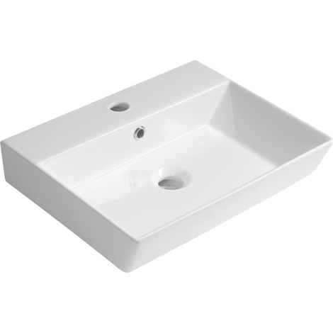 ORION Lavabo en céramique 49x38,6cm, blanc (1/5)