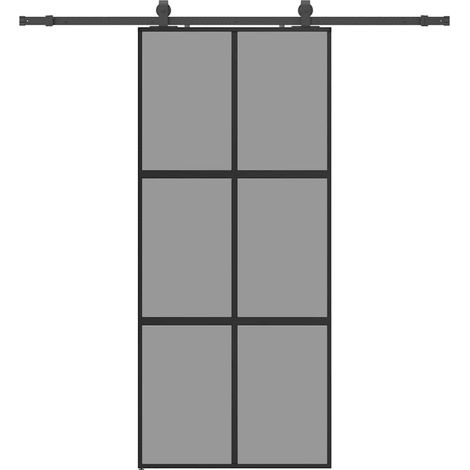 Maison Exclusive - Schiebetür mit Beschlag Schwarz 90x205 cm Hart