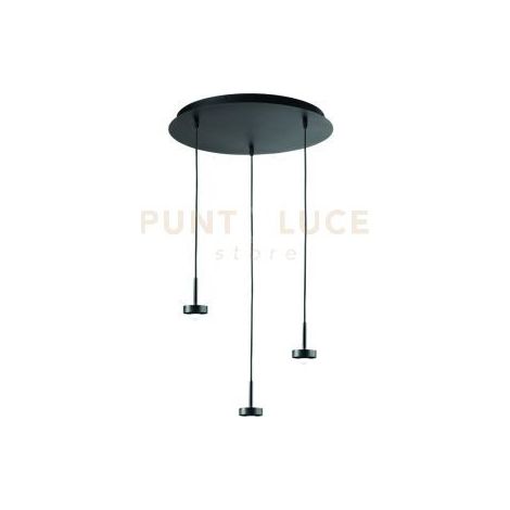 BASE PER SOSPENSIONE EKOS 3 LUCI D.45CM NERO LED 3000K 1390LM 18W