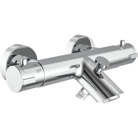SCHÜTTE LONDON 52470 - Miscelatore termostatico per vasca da bagno, con protezione contro scottature a 38 °C, cromato (1/5)