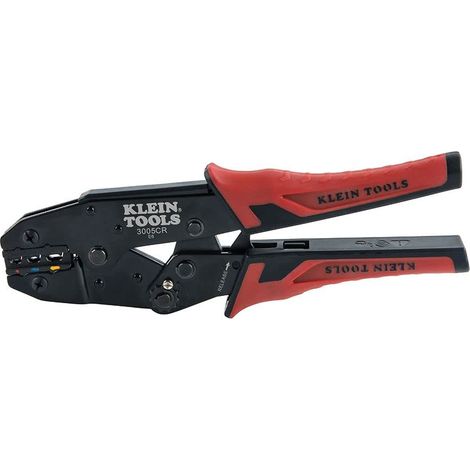 Klein Tools 3005CR - Pinza crimpatrice per cavi da 10 a 22 AWG e cavi in rame, terminali isolati a cricchetto (1/5)