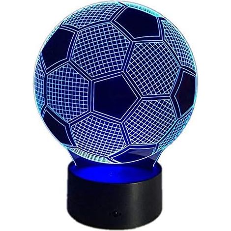 MINKUROW Regalo De Fútbol Para Niños Y Niñas, Luz Nocturna De Fútbol Para Niños, Lámpara De Ilusión Óptica 3d, Decoración De Dormitorio, 16 Colores Cambiantes, Regalo De Cumpleaños De Navidad Para Fan (1/5)