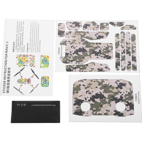 Autocollants décoratifs en PVC imperméable à motif drone, réutilisables, pour drone DJI Mavic 3, camouflage désertique (1/5)