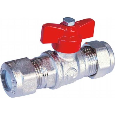 Sferaco – Vanne à sphéro-conique mâle mâle pour tube cuivre Ø12 – Raccordement par manette papillon – Étanchéité presse étoupe PTFE